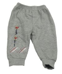 Sivé melírované tepláky s nápisom