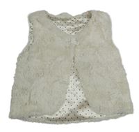 Biela kožušinová podšitá vesta H&M
