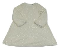 Bielo-smotanové flitrové podšité šaty F&F