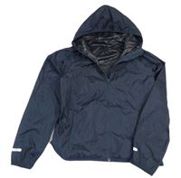 Tmavomodrá šusťáková nepromokavá bunda s kapucí Crivit