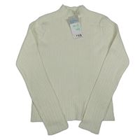 Nové - smotanový rebrovaný ľahký sveter Primark