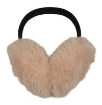Světlerůžovo-černé chlupaté klapky na uši 