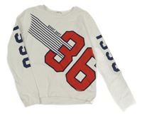 Biela mikina s číslom a nápisom H&M