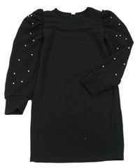 Čierne šaty s perličkami shein