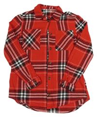 Červeno-černá kostkovaná flanelová halenka Nutmeg