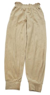 Hnědé sametové tepláky