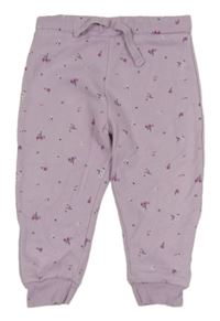 Lila květované tepláky F&F