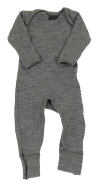 Šedý žebrovaný úpletový thermo overal 