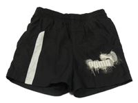 Čierne plážové kraťasy s logom Puma
