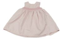 Svetloružové bodkovaná é rebrované zamatové šaty Nutmeg