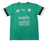 Zelené sportovní funkční tričko s nápisem a logem Puma