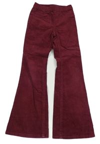 Vínové flare manšestráky H&M