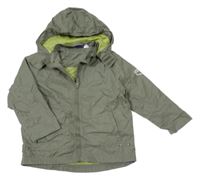 Khaki šušťáková jesenná bunda s kapucňou Lupilu