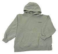 Khaki mikina s nápisom a kapucňou Zara