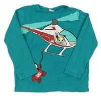 Zelené tričko s vrtuľníkom a superzvířaty Kids