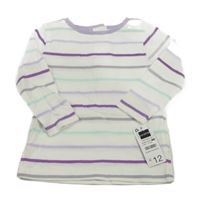 Nové -  Bílo-lila pruhované triko Dunnes Stores