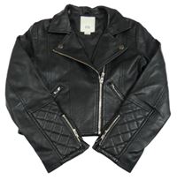 Čierny koženkový crop krivák River Island