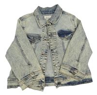 Světlemodro-smotanová rifľová bunda