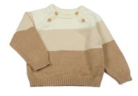 Bielo-béžovo-hnedý sveter Shein