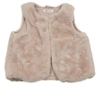 Ružová kožušinová podšitá vesta H&M