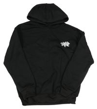 Čierna mikina s výšivkou a kapucňou