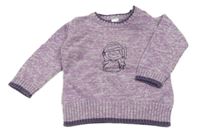 Lila melírovaný sveter s princeznou C&A