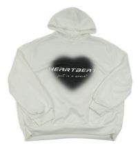 Biela mikina so srdcem a nápismi a kapucňou Shein