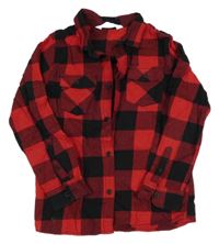 Červeno-černá kostkovaná košile H&M