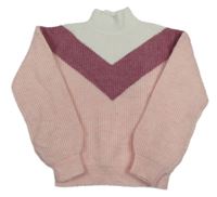 Svetloružová -biely sveter Primark