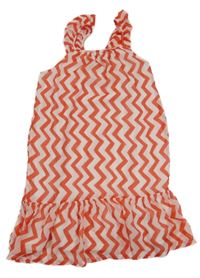 Bielo-červené pruhované šifónové šaty H&M