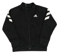 Černo-bílá propínací sportovní mikina s logem Adidas