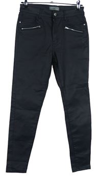 Dámské černé potažené skinny rifle Primark 