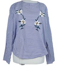 Dámská modro-bílá pruhovaná halenka s květy Zara 