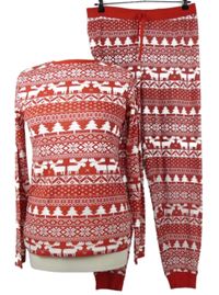 Dámské červeno-bílé vzorované pyžamo Primark 