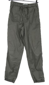 Dámské šedé plátěné kalhoty Primark 