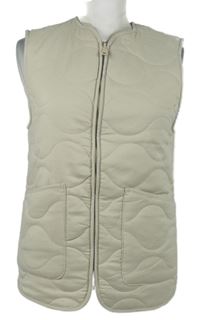 Dámská béžová šusťáková prošívaná zateplená vesta Primark 