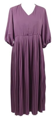 Dámské fialové plisované midi šaty 