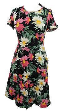 Nové - Dámské černé květované šaty Dorothy Perkins 