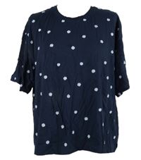 Dámské tmavomodré kytičkované tričko M&S