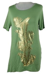 Dámská zelená tunika se zlatým potiskem Paola!