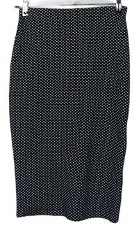 Dámska čierno-biela vzorovaná púzdrová sukňa H&M