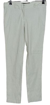 Dámske bielo-béžové prúžkované plátenné nohavice Zara