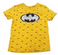 Žlté tričko s Batmany a flitrami George