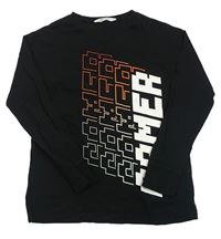 Čierne tričko s nápisom H&M