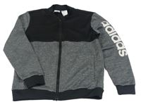 Černo-šedá sportovní propínací mikina s logem Adidas