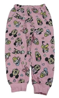 Růžové fleecové kalhoty s Minnie a Daisy Disney