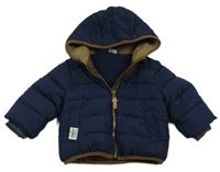 Tmavomodrá šušťáková zimná bunda s kapucňou Blukids