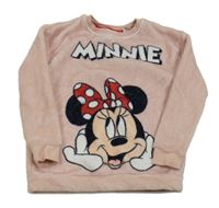 Svetloružová chlpatá mikina s Minnie H&M