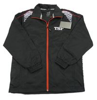 Nové - Čierna šušťáková športová bunda s písmeny