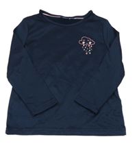 Tmavomodré thermo tričko s mráčikom Lupilu